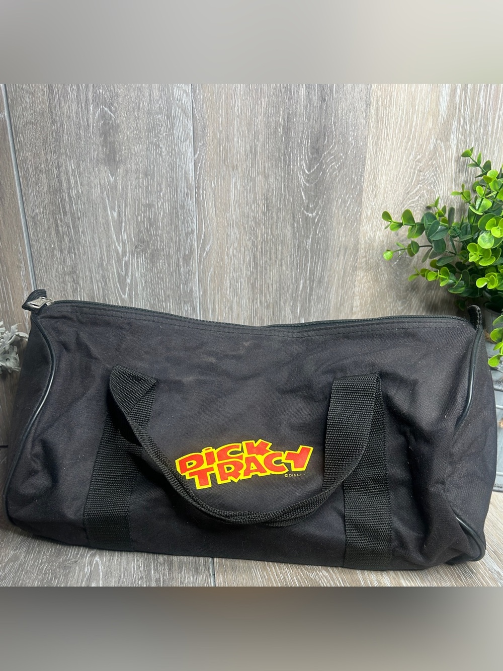 VTG 1990 Disney Dick Tracy Canvas Duffel Bag Air-Tex Gym Travel Bag 90s Promo